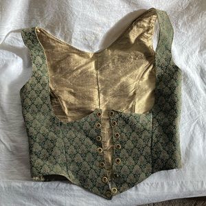 Renn Faire Bodice Corset Top Pirate Costume Medieval Fancy Dress Party Bustier